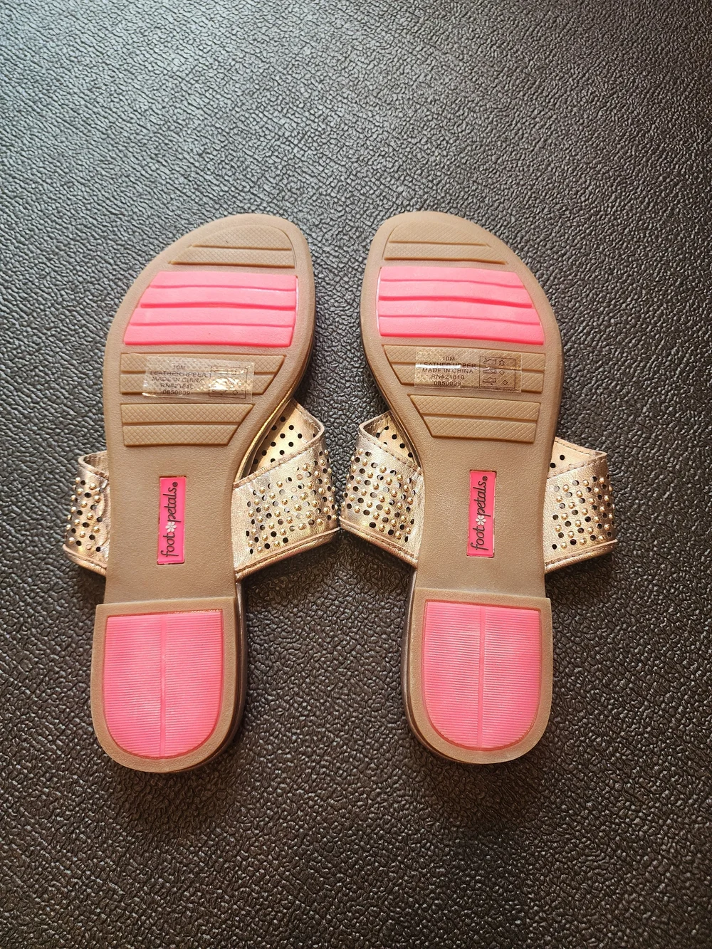 Women's Metallic Bronze Jeweled Toe-Post Sandals by